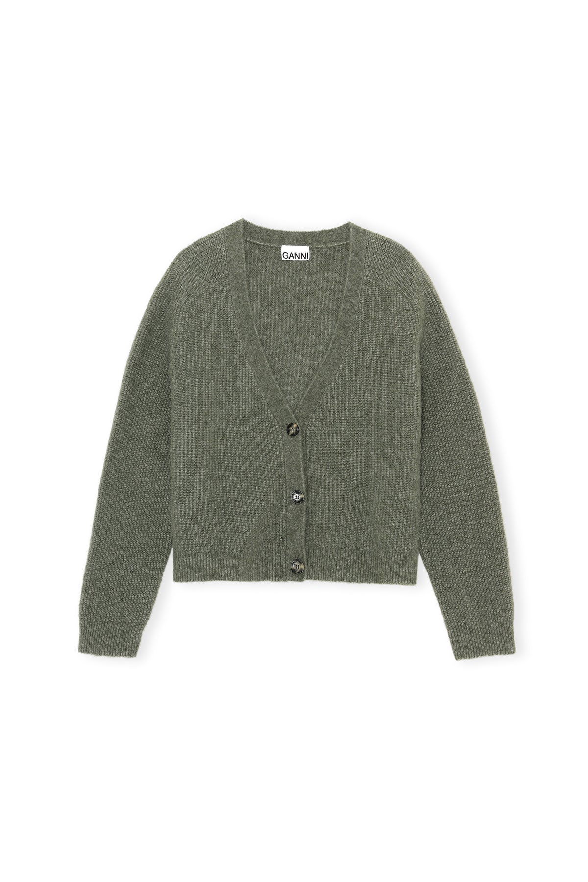 GANNI K1576 Soft Wool Cardigan in Kalamata