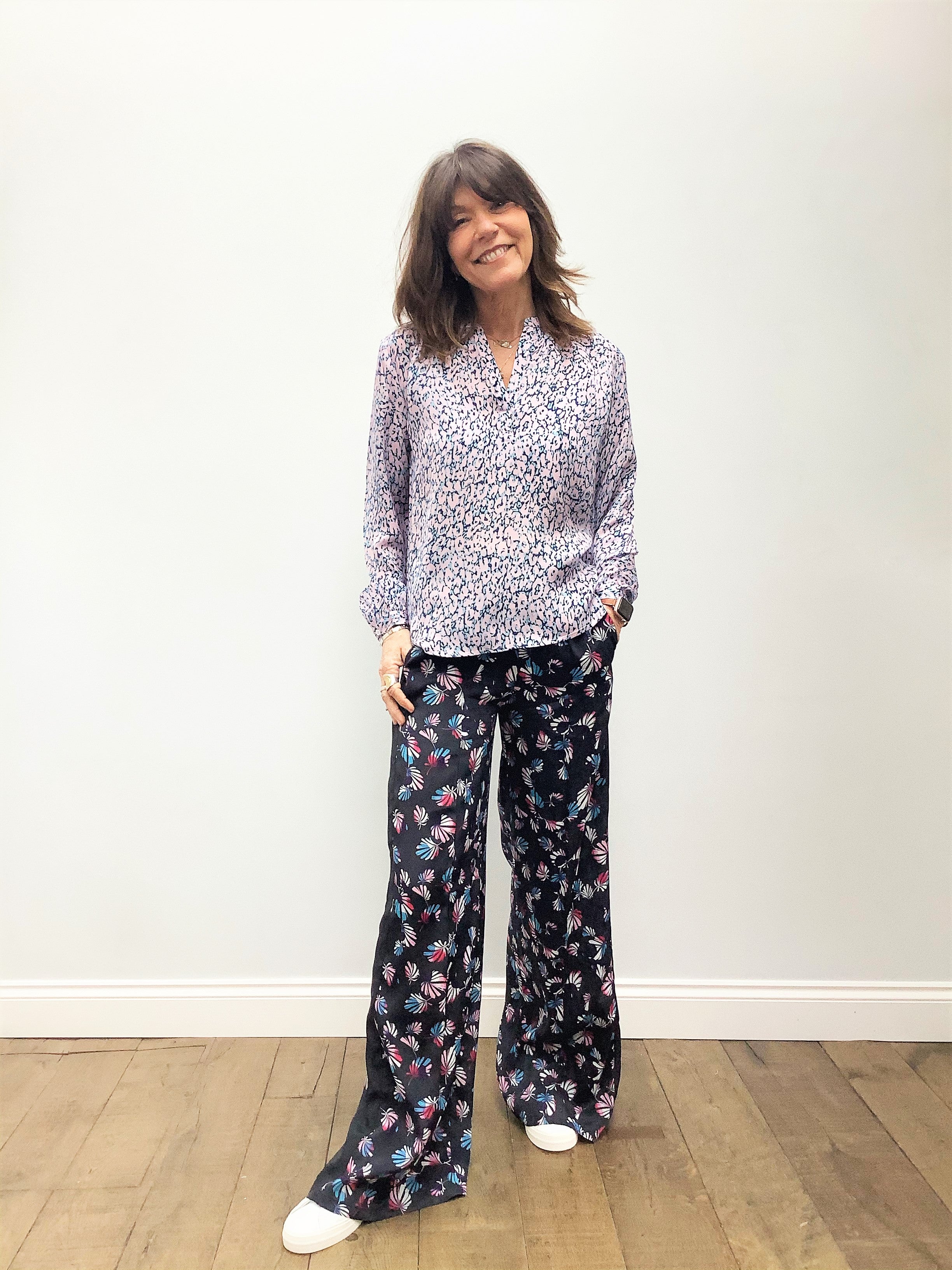 PPL Sandy Open Shirt in Leo Leo 01 Pink/Blue