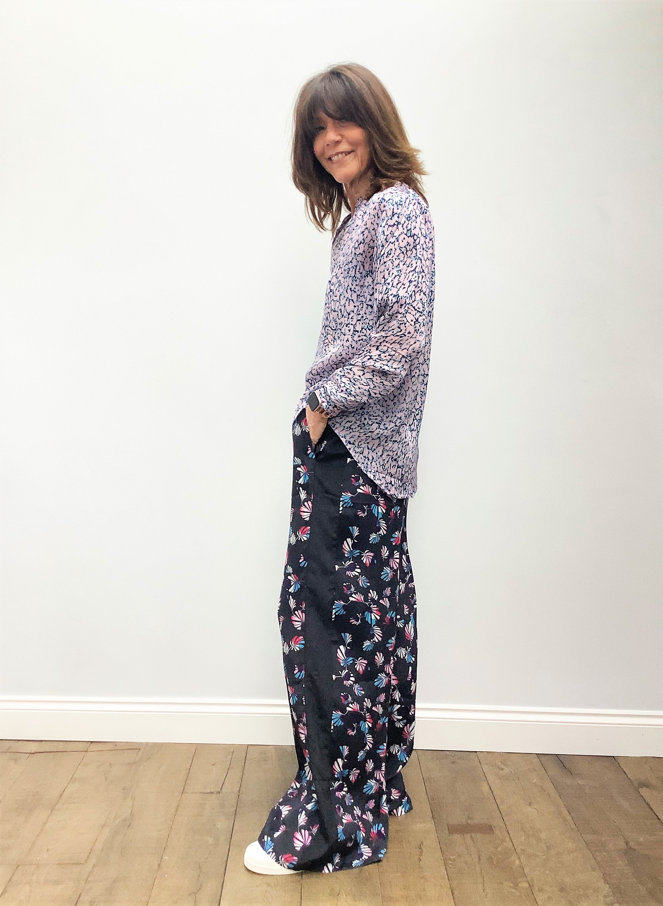 PPL Sandy Open Shirt in Leo Leo 01 Pink/Blue