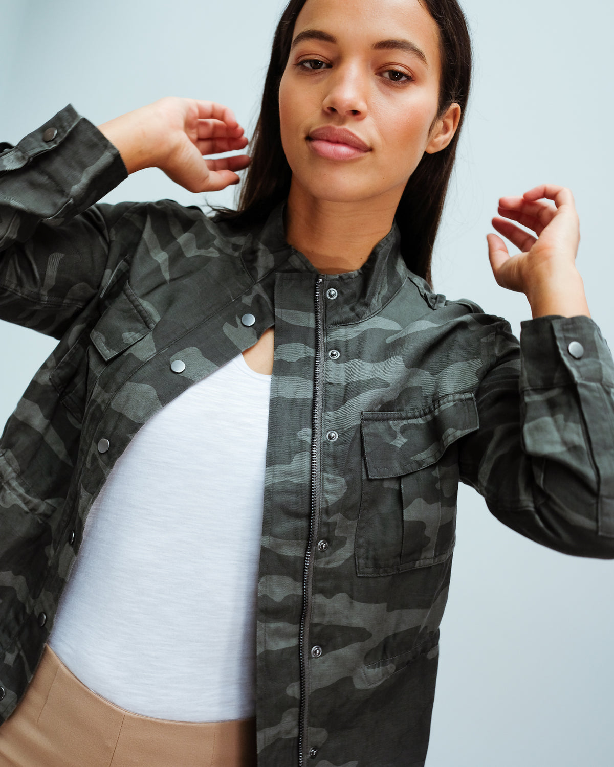 RAILS Trey jacket in charcoal camo