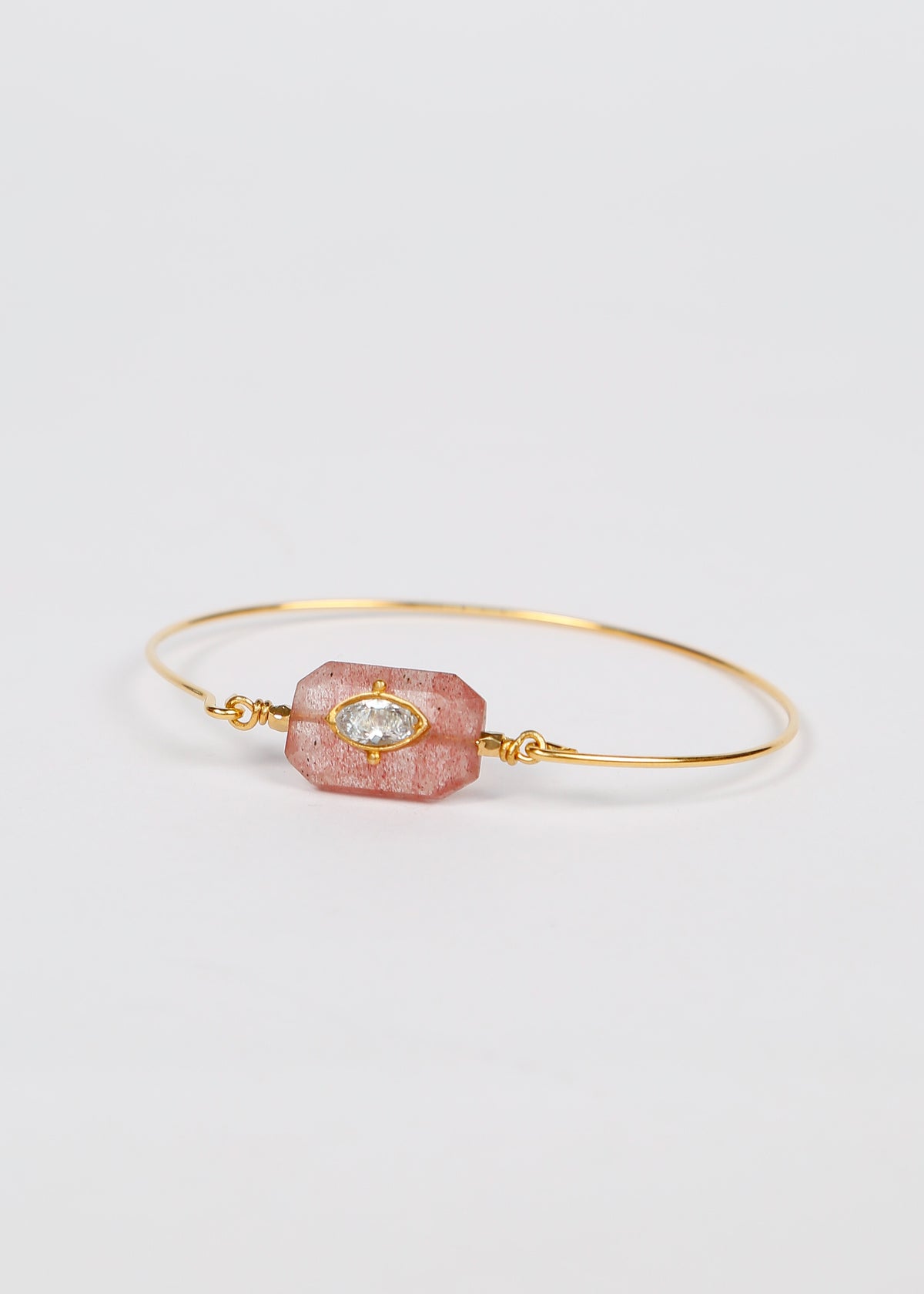 HANKA Inside Jonc Bangle in Strawberry Rose Quartz