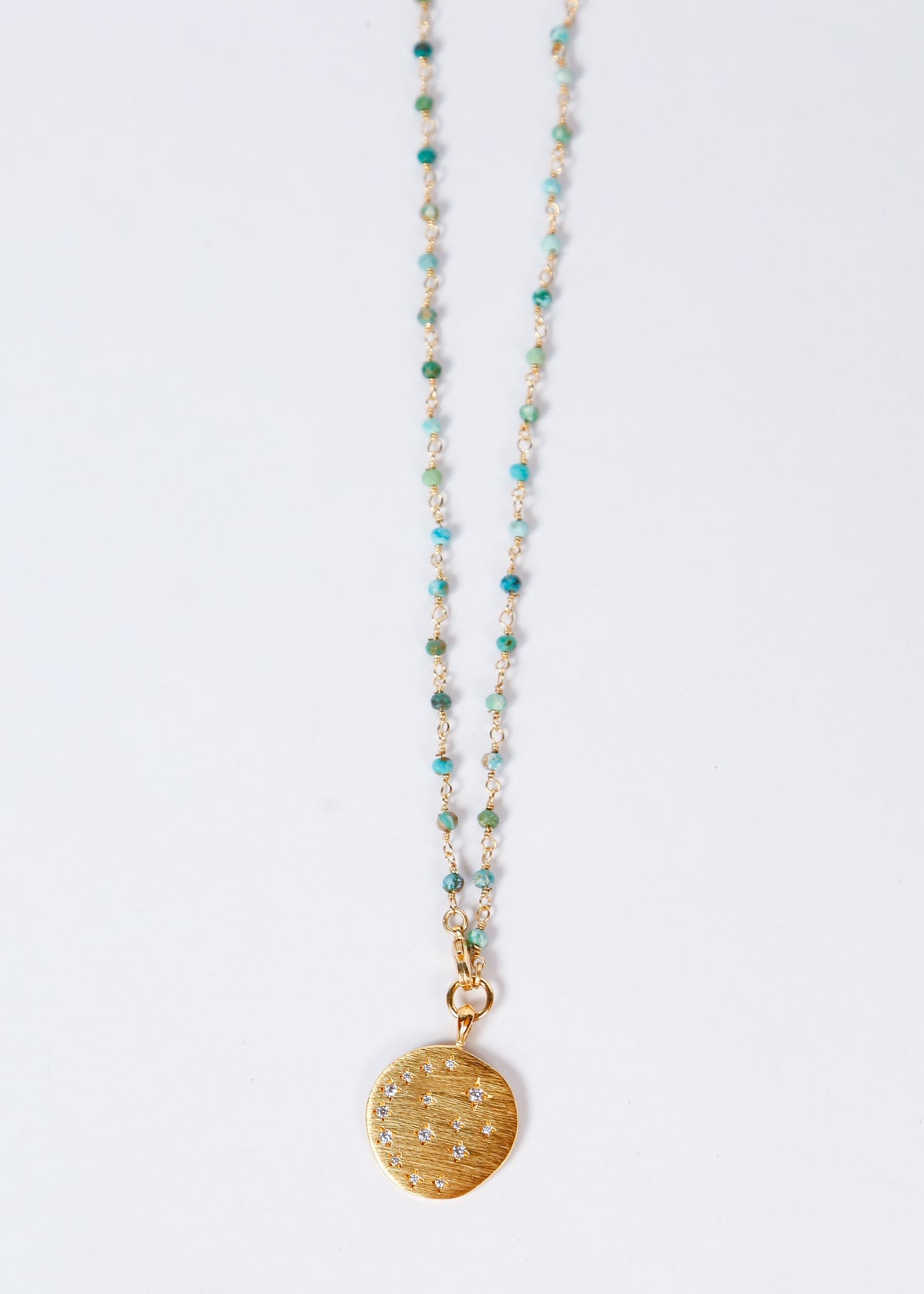 HANKA Happy Necklace in African Turquoise, Moonlight Zirconium