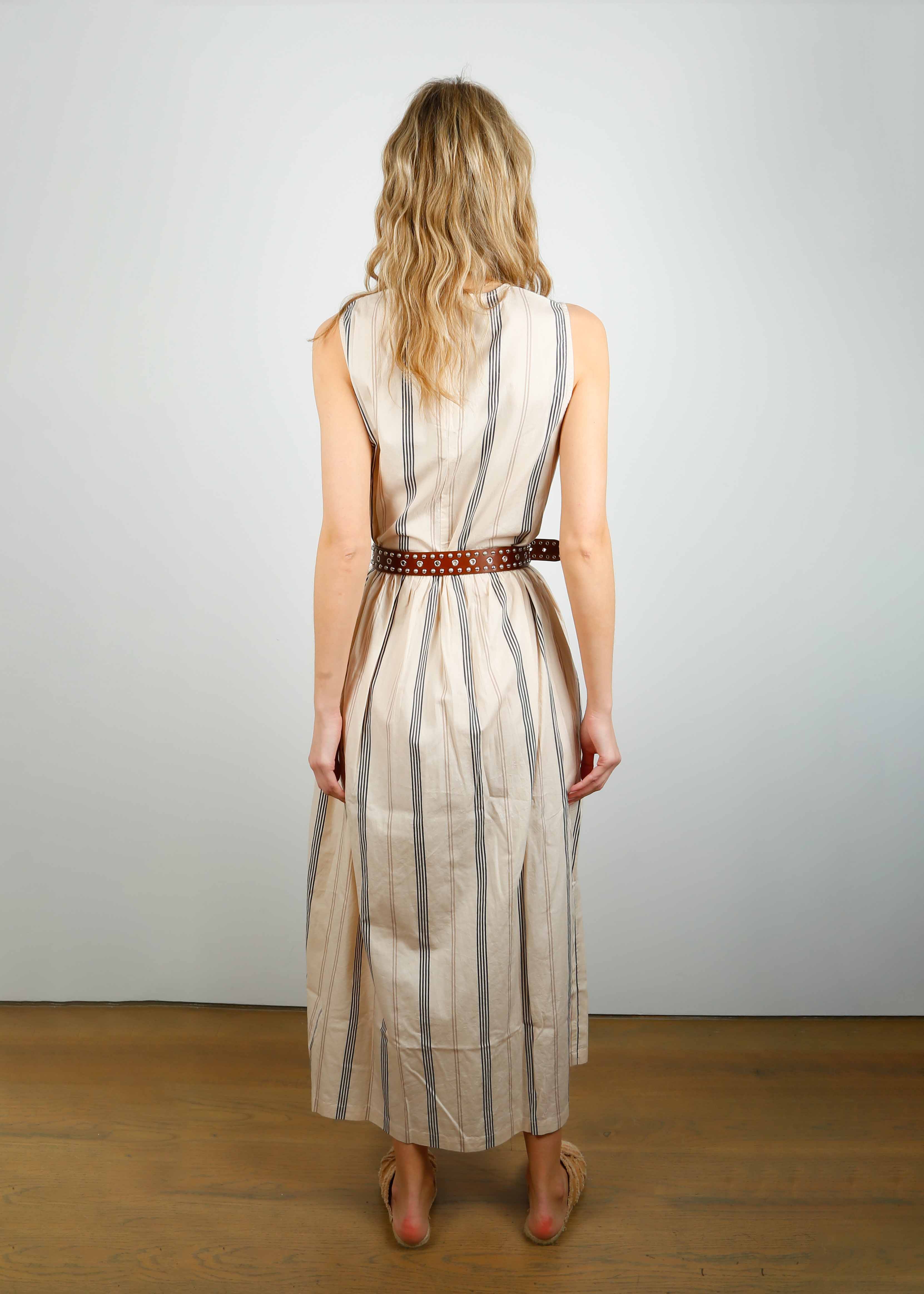 SLF Mita Dress in Sandshell Stripe