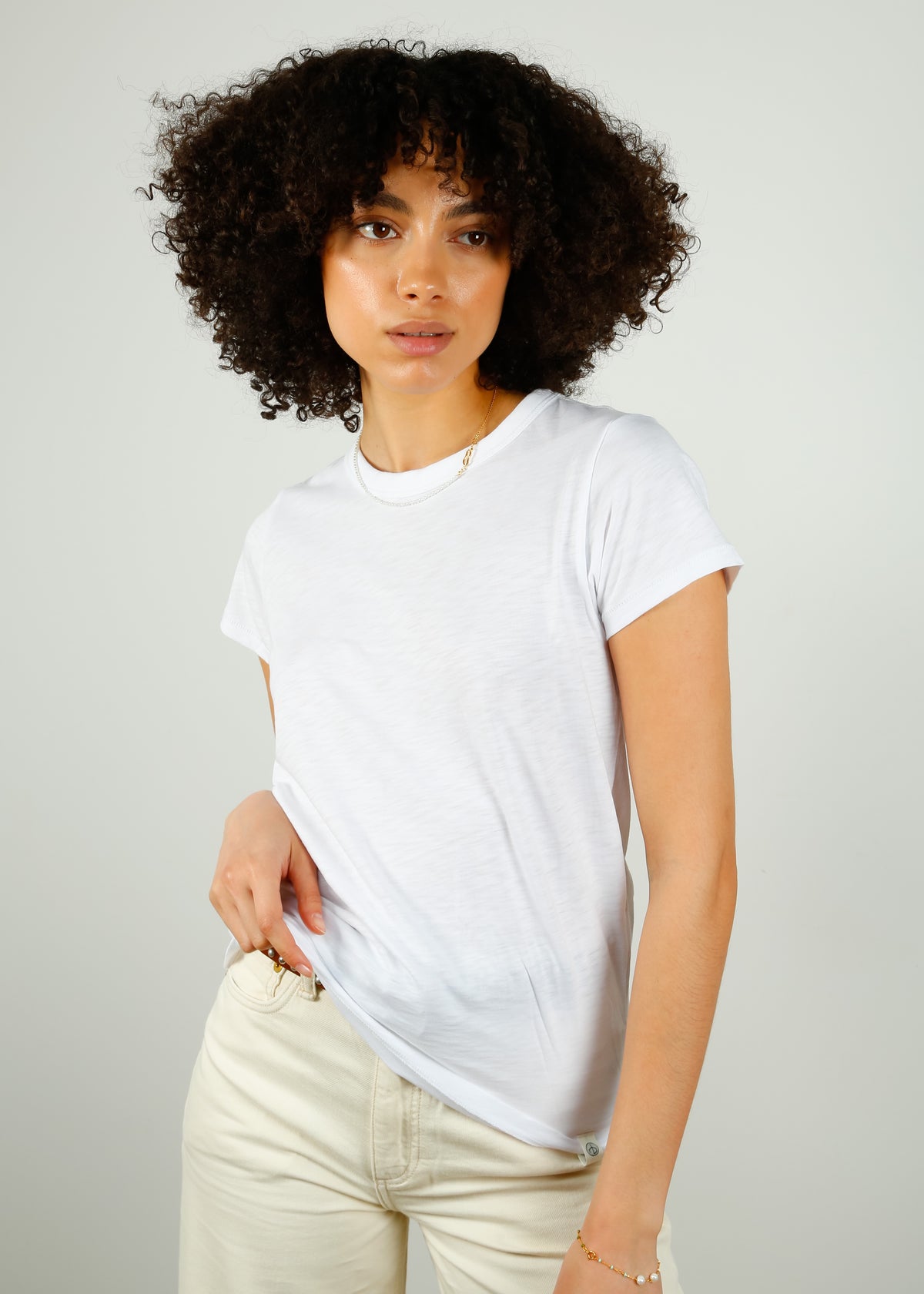 R&B The Slub Tee in White