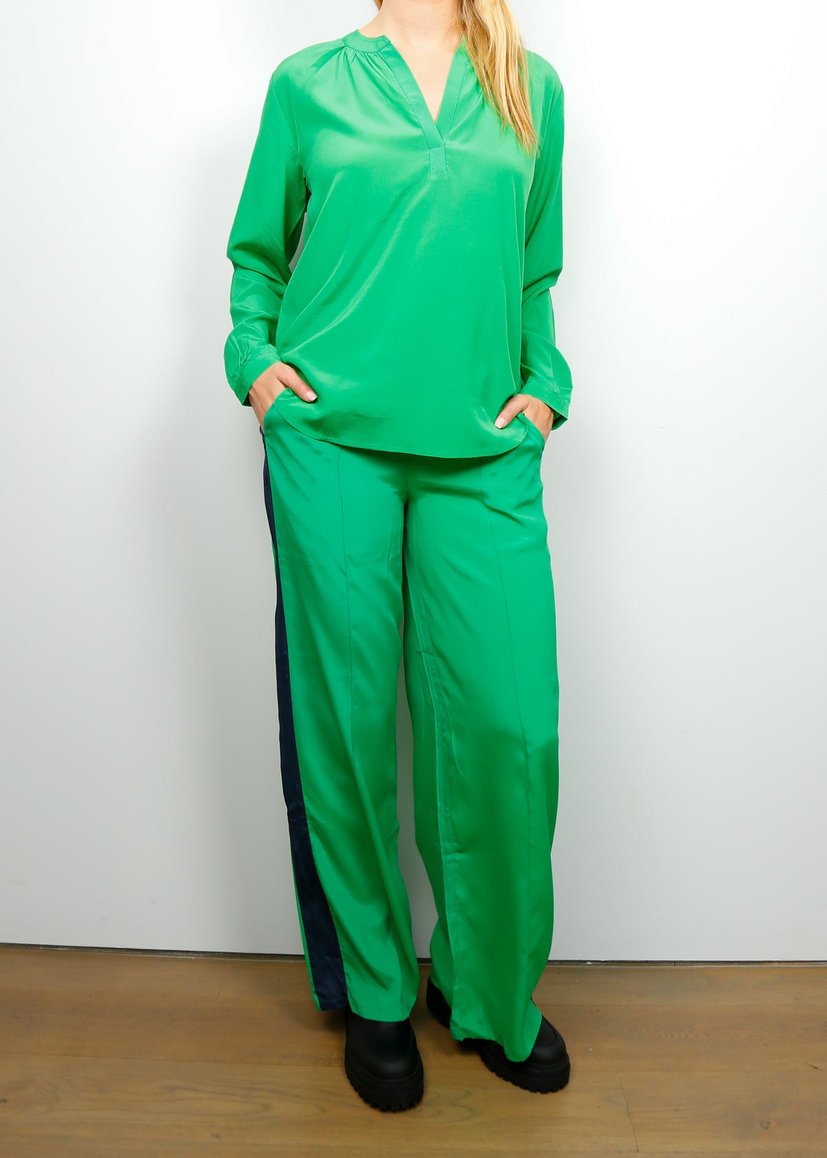 PPL Sandy Silk Shirt in Bright Green