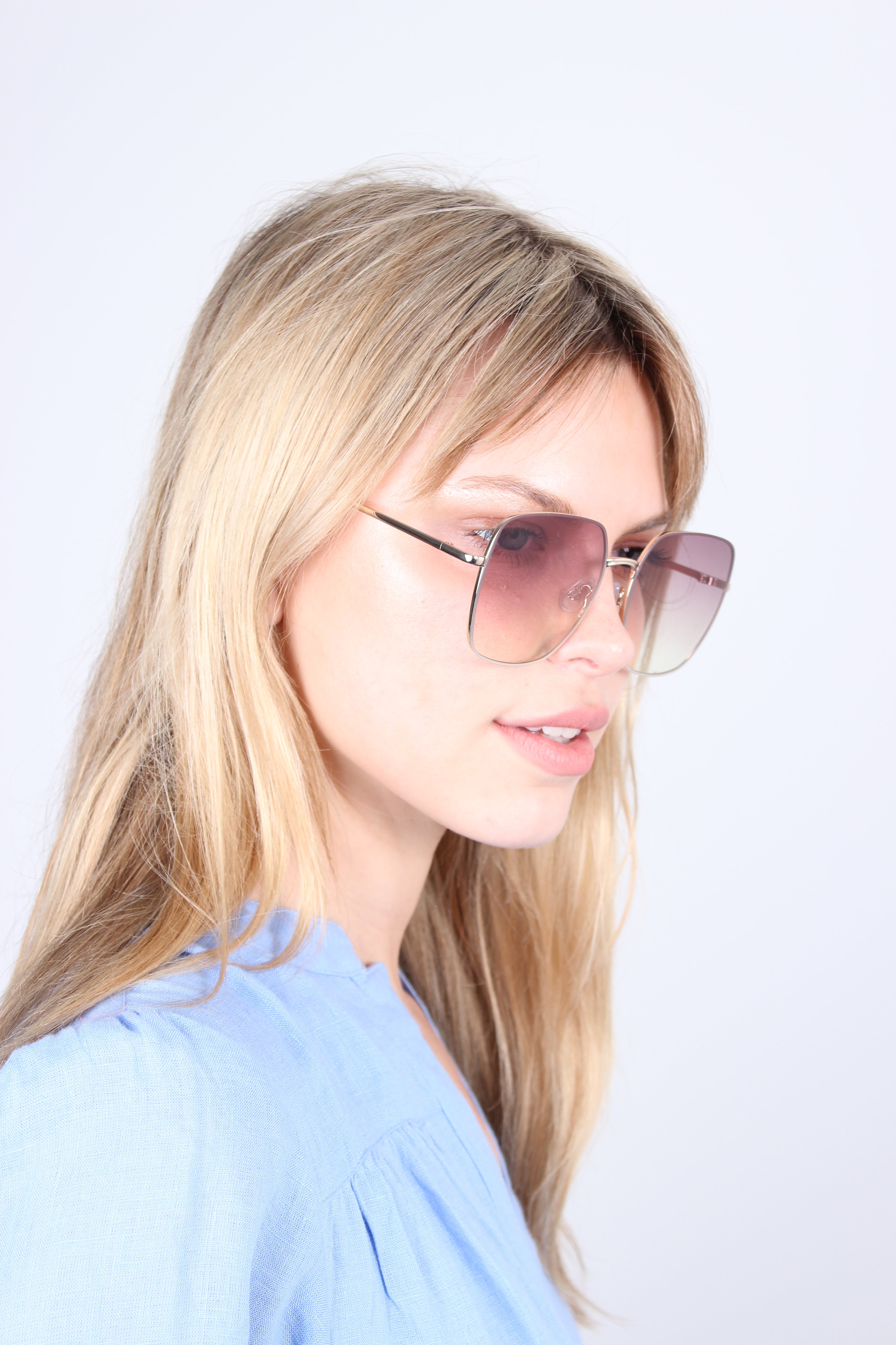 SLF Emma Square Sunglasses in Gold Colour