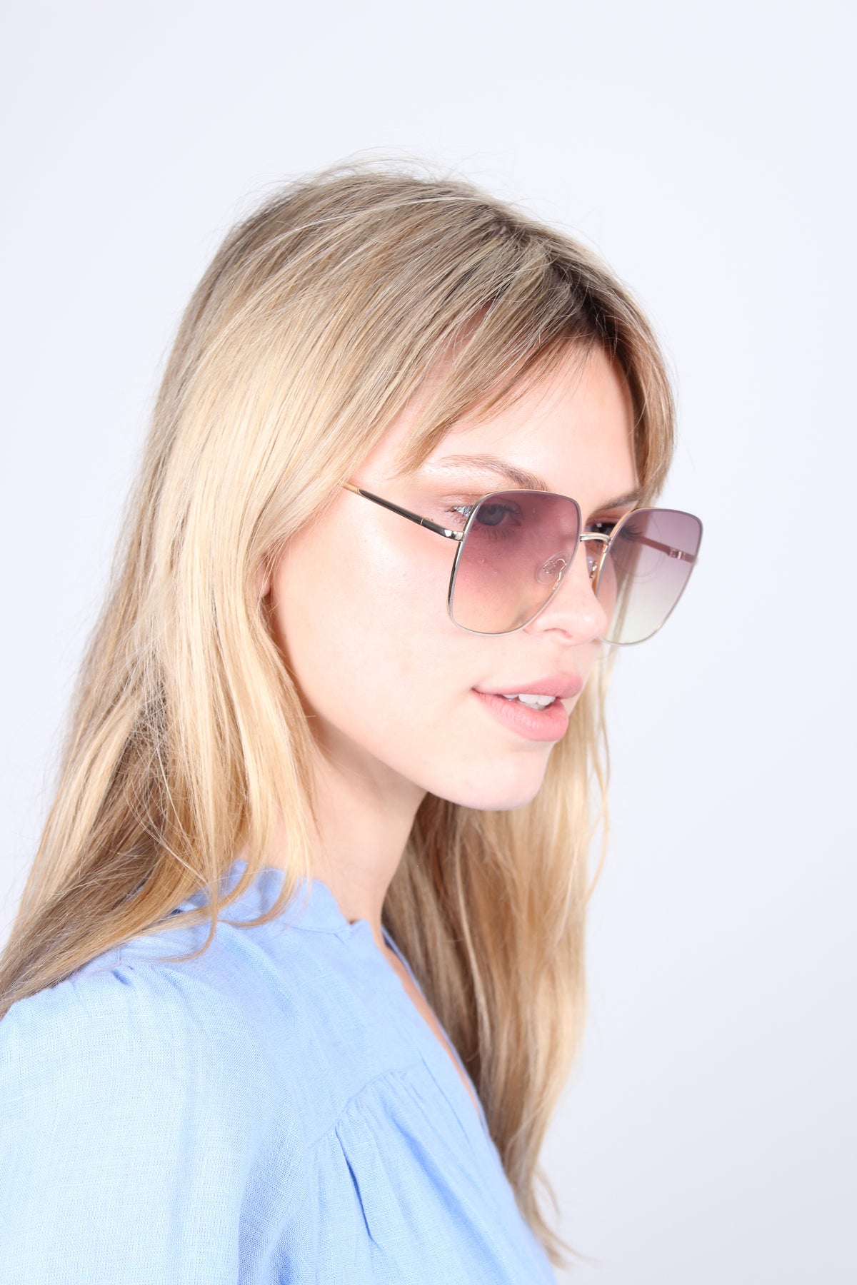 SLF Emma Square Sunglasses in Gold Colour