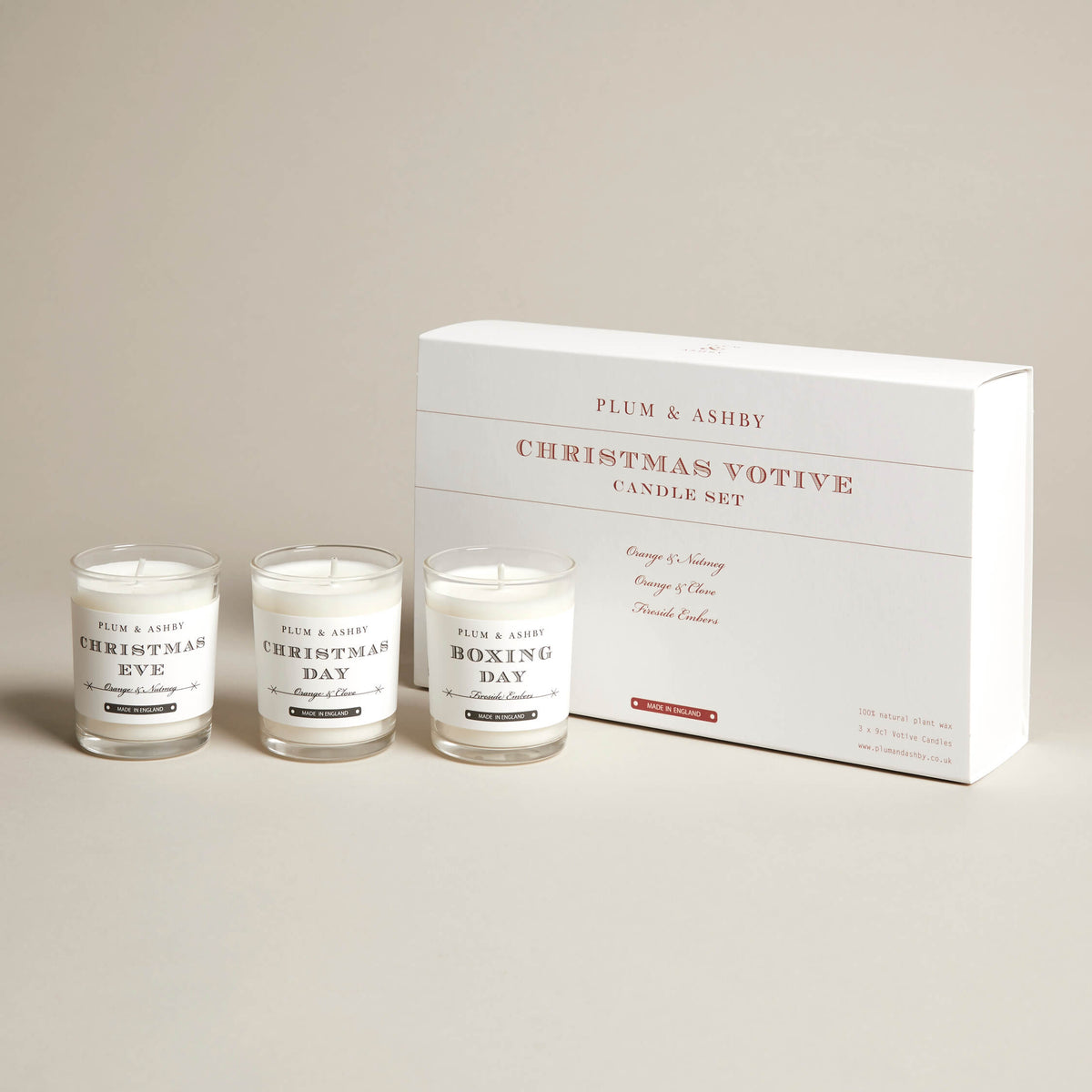P&A Christmas votive candle gift set
