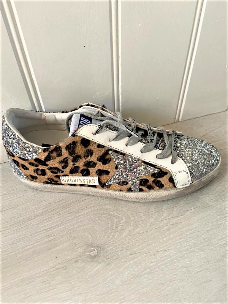 GG Superstar 102 in Leopard with Glitter Star and Heel