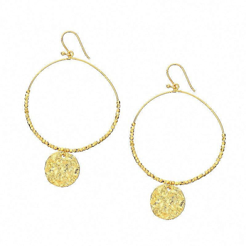 Ashiana JEI00933 Dominique Large Hoop Earrings in Gold