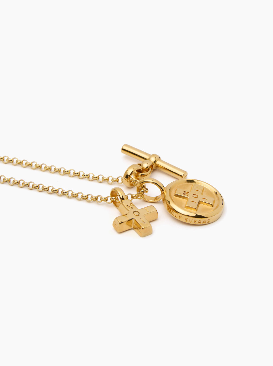 Tilly Sveaas Gold Moi + Toi Disc on Belcher Chain