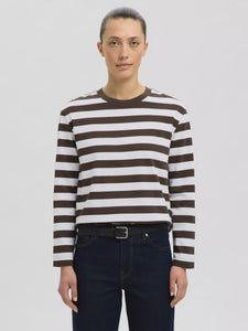 You added <b><u>SELECTED Essential LS Striped Tee in Delicioso</u></b> to your cart.
