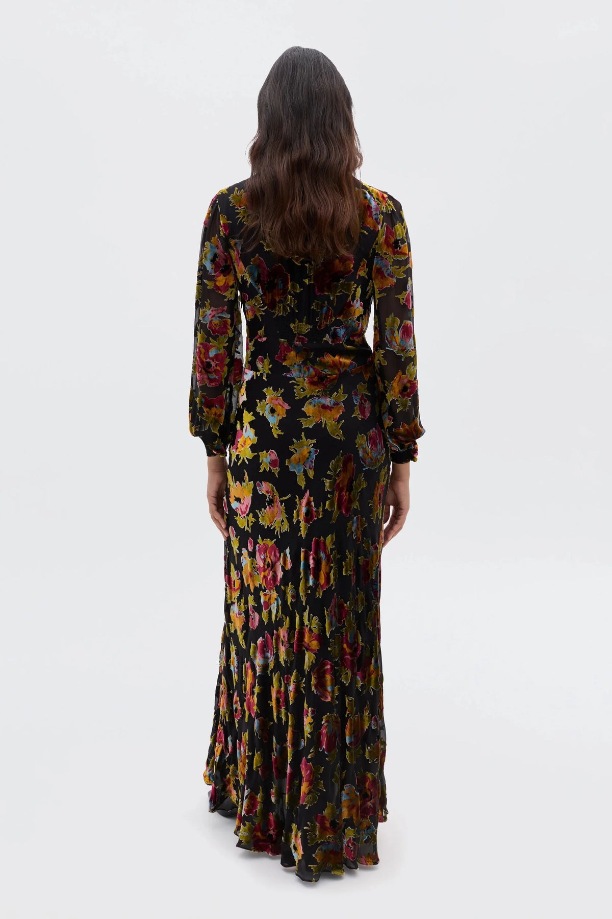 RIXO Emory Dress in Countryside Devore BlacK