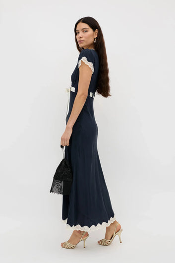 RIXO Marlice Dress in Deep Navy