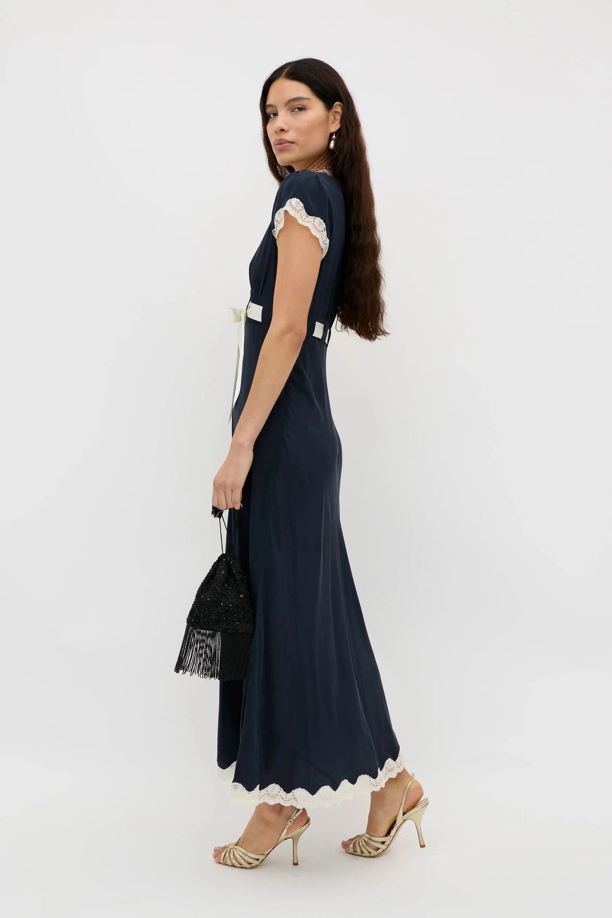 RIXO Marlice Dress in Deep Navy