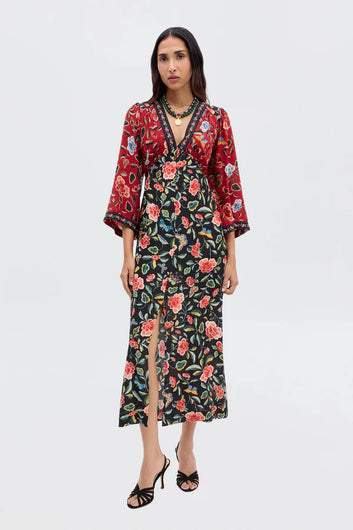 RIXO Dahlia Dress in Butterfly Mix Black