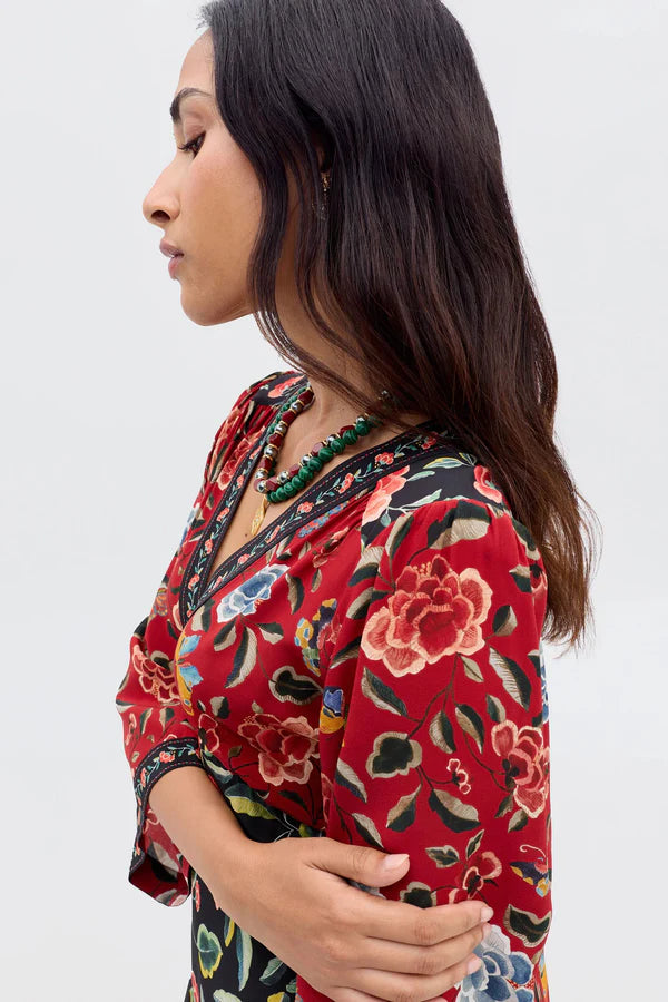 RIXO Dahlia Dress in Butterfly Mix Black