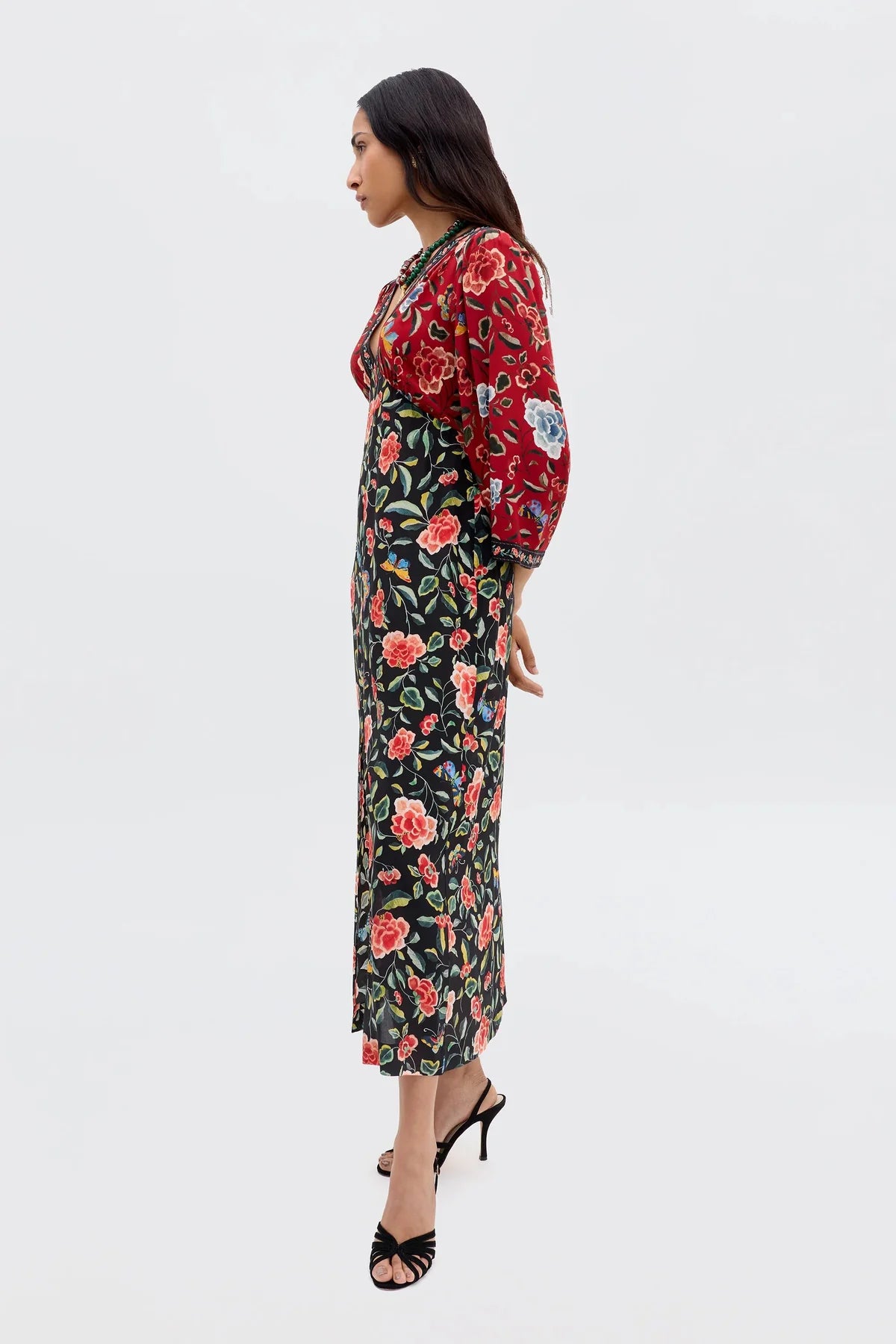 RIXO Dahlia Dress in Butterfly Mix Black