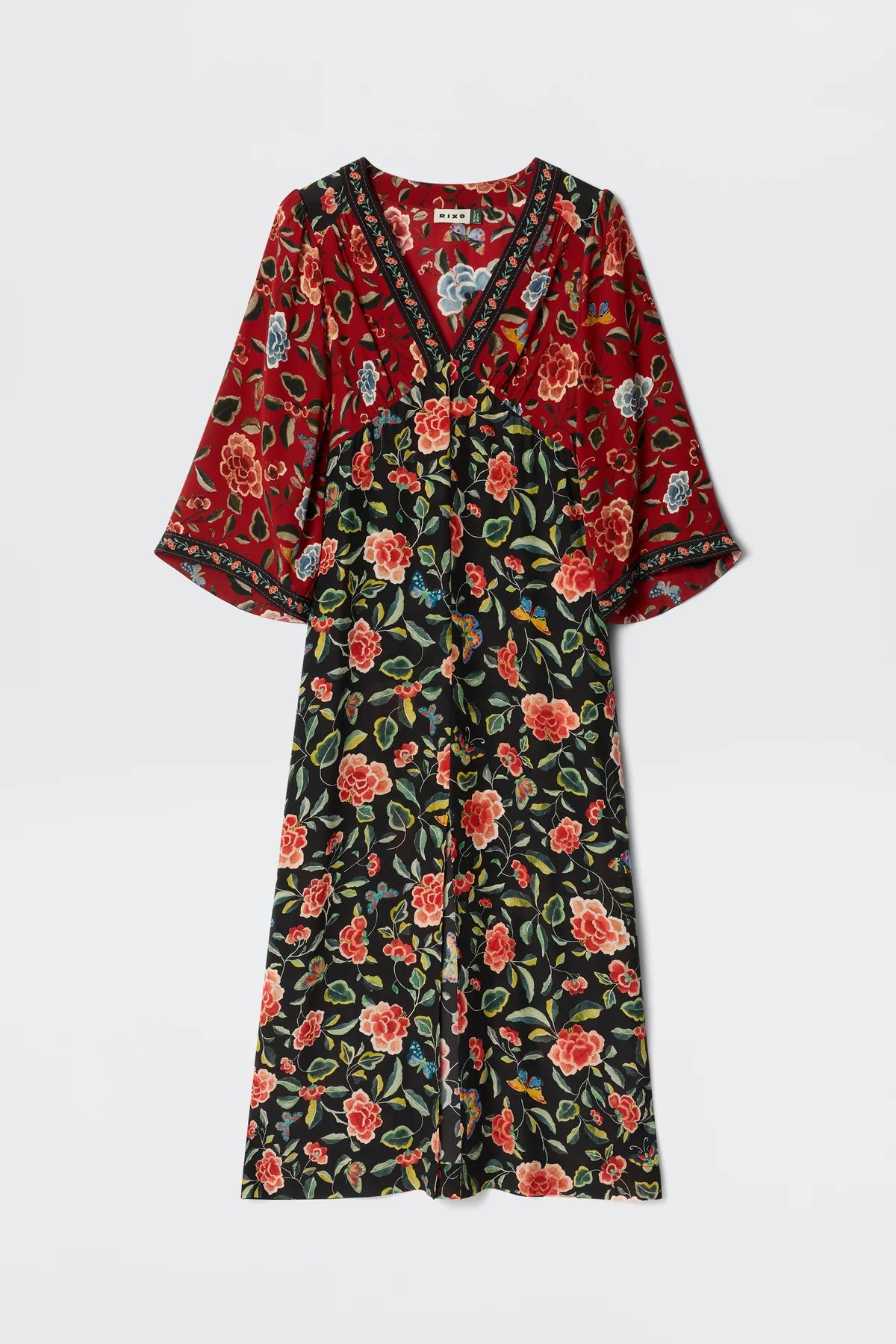RIXO Dahlia Dress in Butterfly Mix Black