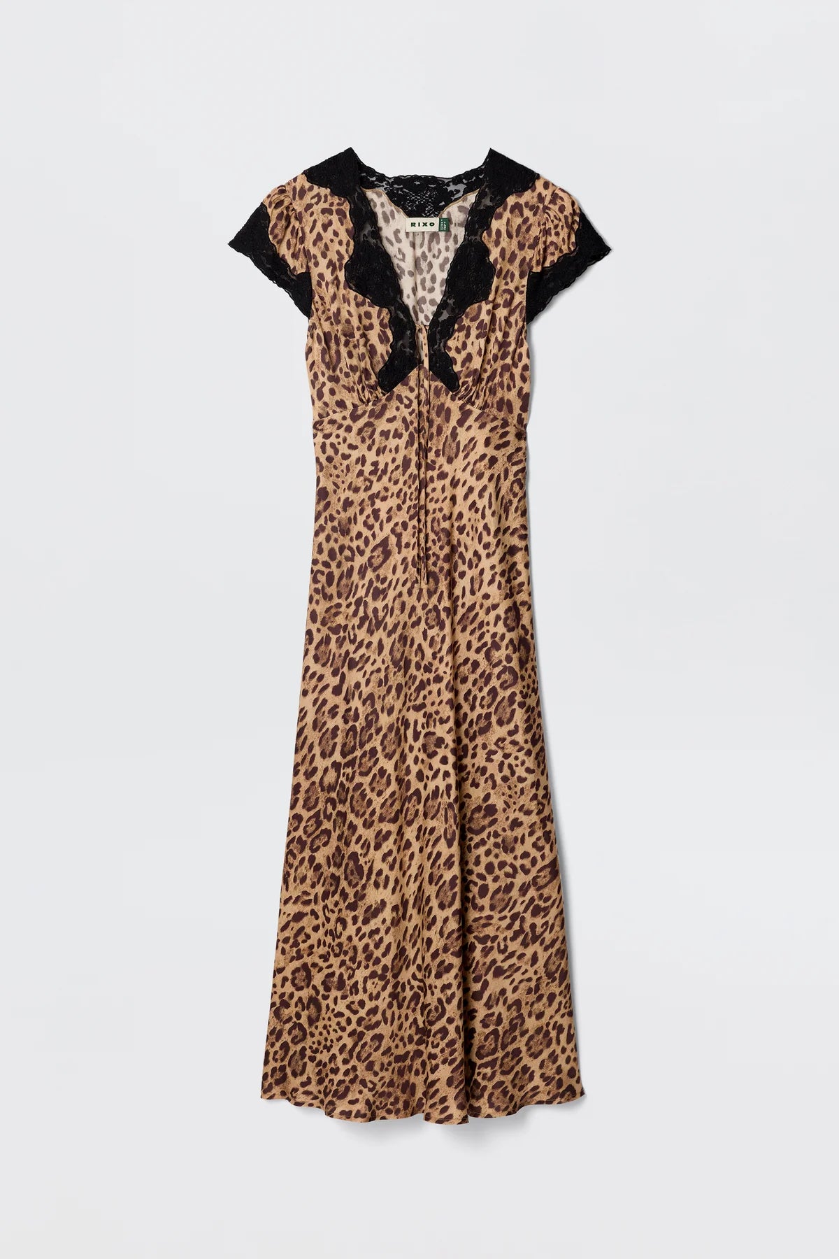 RIXO Amari Dress in Mila Leo Brown