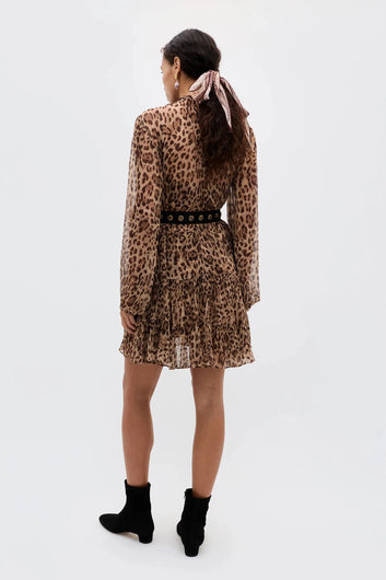 RIXO Anaya Dress in Mila Leo Brown