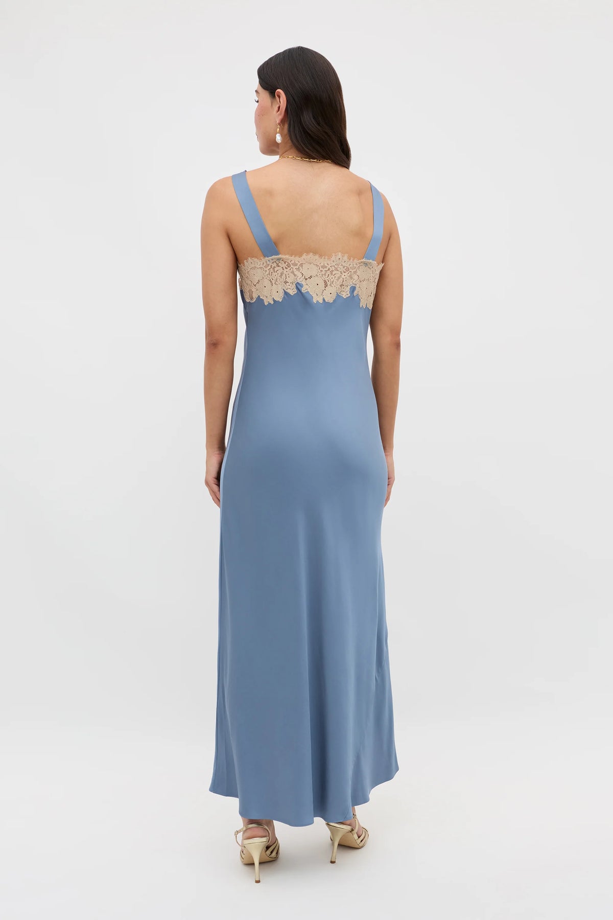 RIXO Rosamarie Dress in Stone Blue