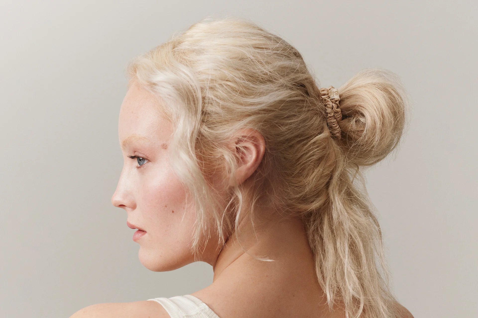 SLIP Back to Basics Pure Silk Skinny Scrunchies in Blonde