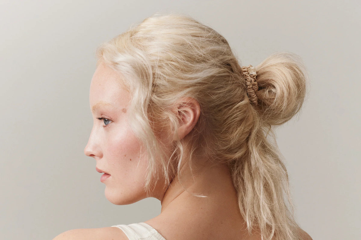 SLIP Back to Basics Pure Silk Skinny Scrunchies in Blonde