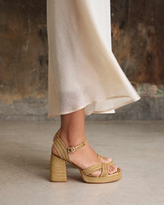 You added <b><u>CASTANER Valle Woven Heel in Gold</u></b> to your cart.