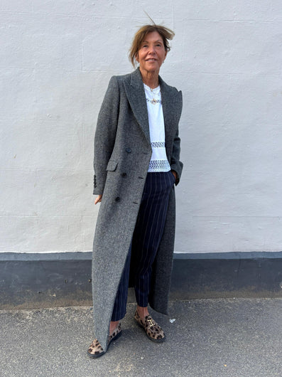 Bella Freud Bianca Coat in Microcheck Tweed