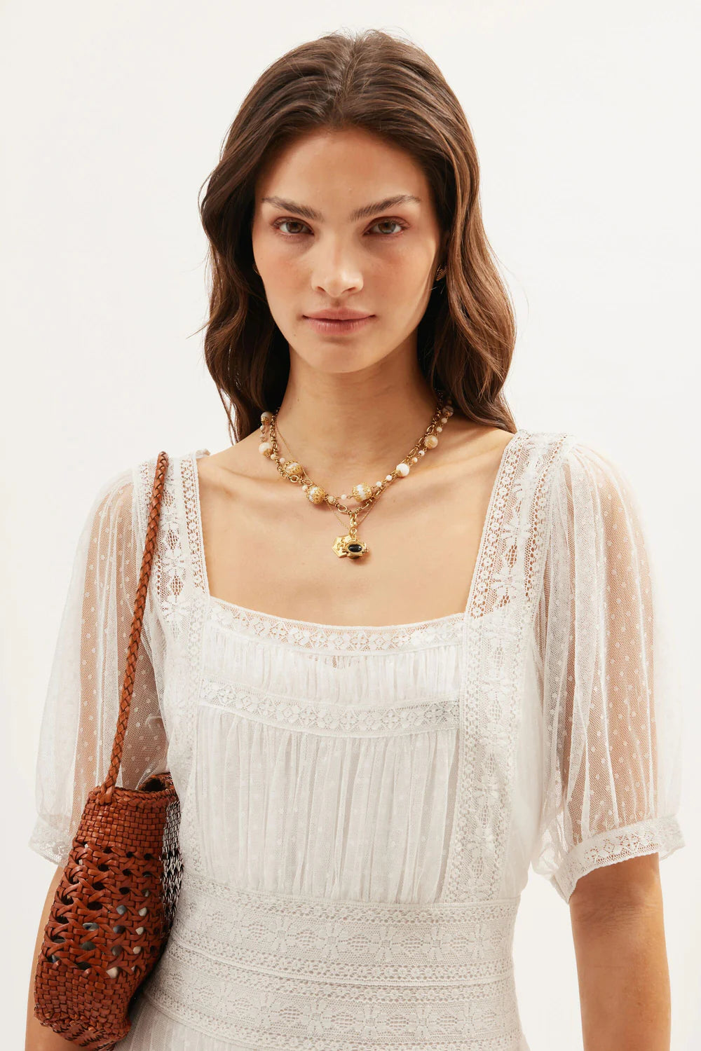 RIXO Hadley Dress in Ivory