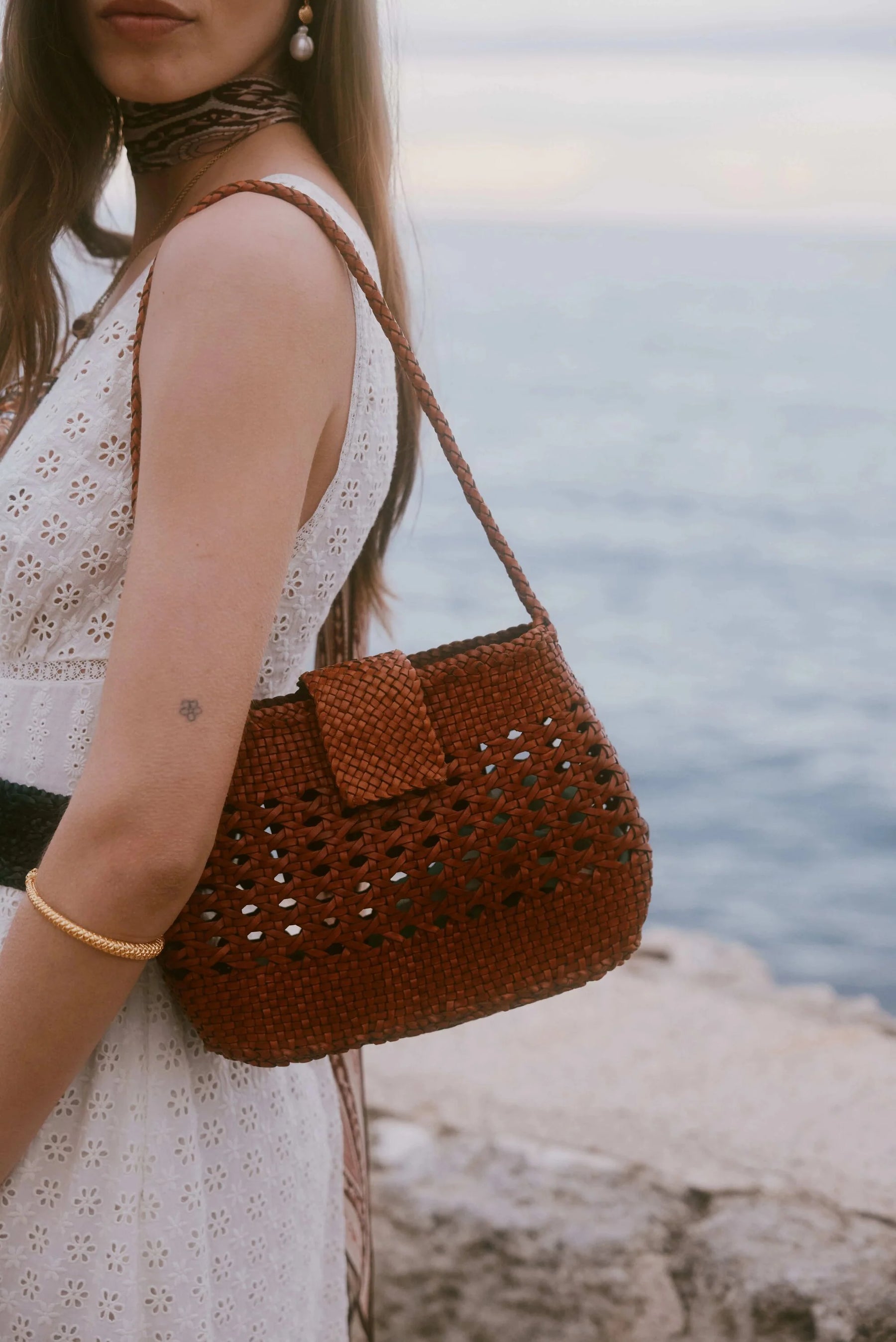 RIXO X Dragon Diffusion Amoria Bag in Tan
