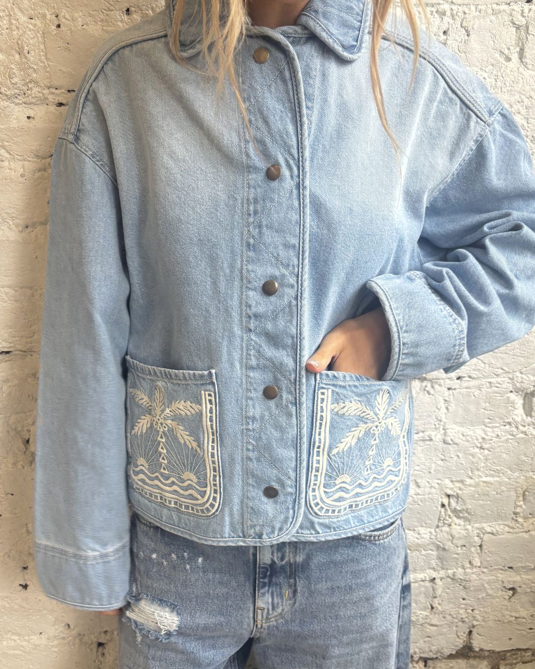 Tinsels Elvis On Blue Denim Jacket