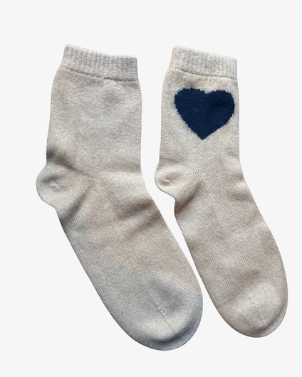 Jumper 1234 Heart Socks in Sandstone