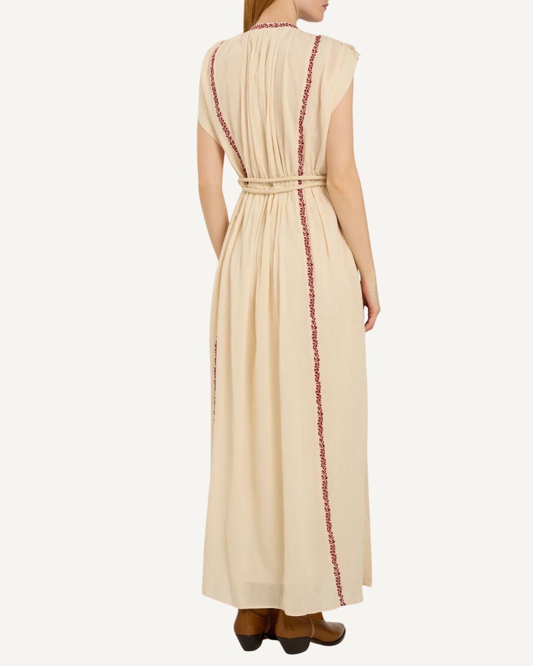 Marant Etoile Liviane Dress in Beige, Red