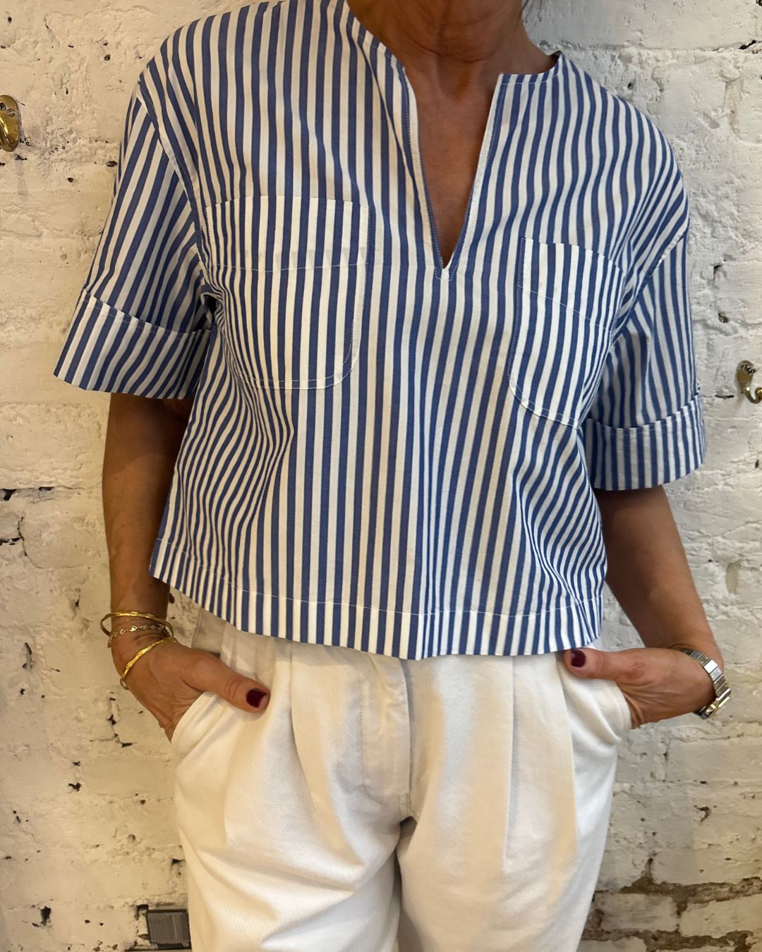 Bellerose Chalk Top in Stripe Blue
