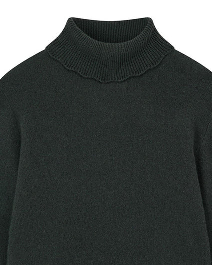 Jumper 1234 Crochet Edge Roll Collar - Breen