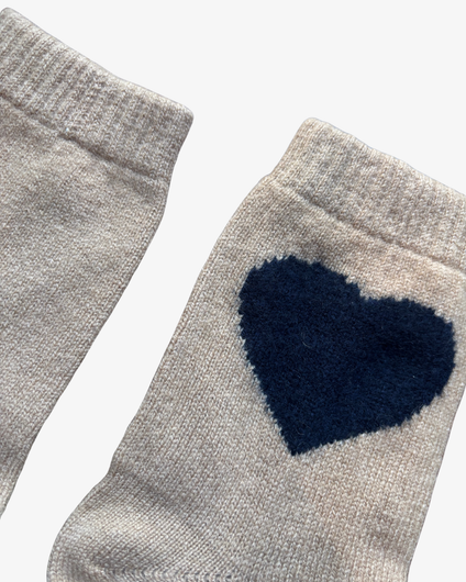 Jumper 1234 Heart Socks in Sandstone