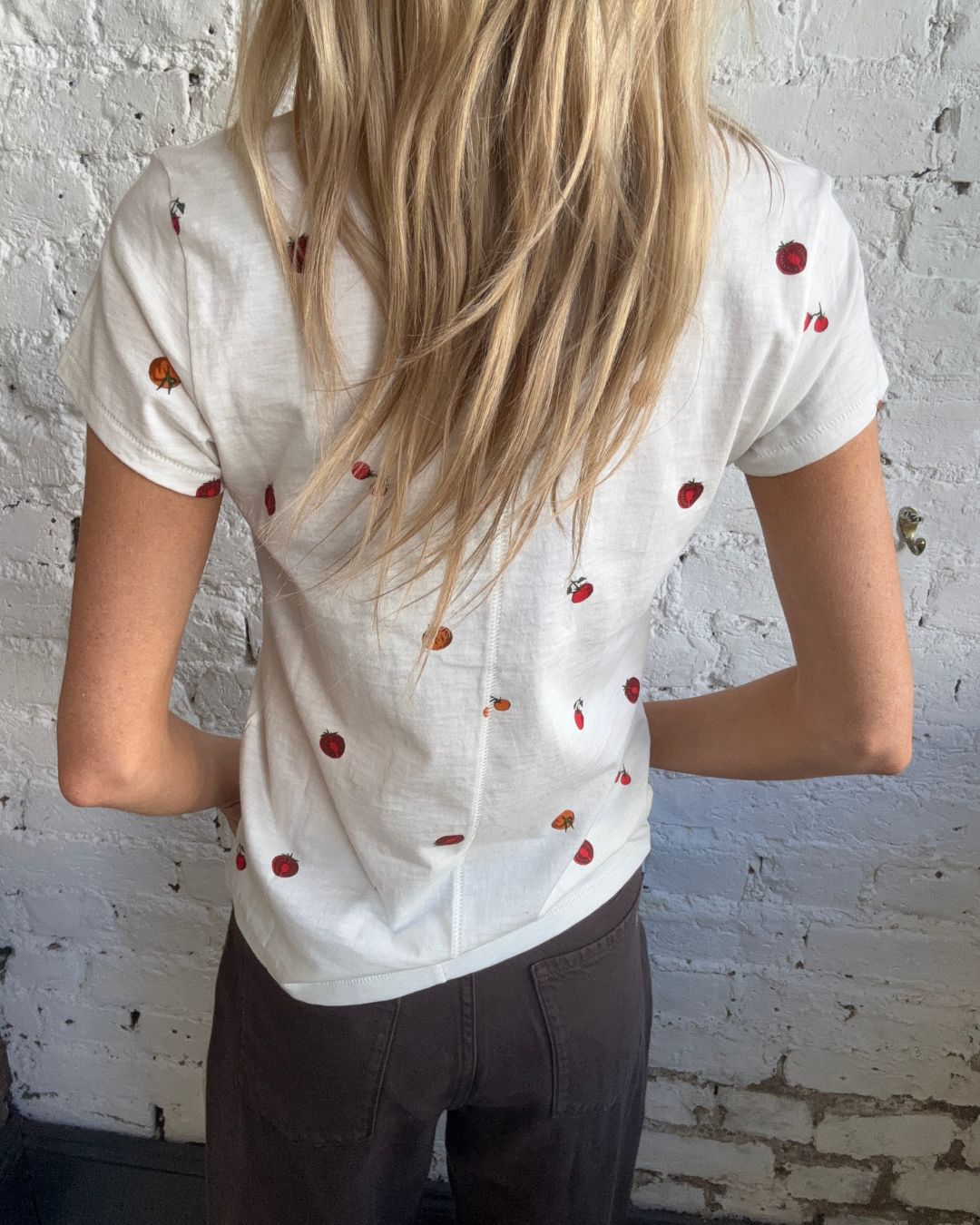 Rag & Bone All Over Baby Tomatoes Tee - Ecru