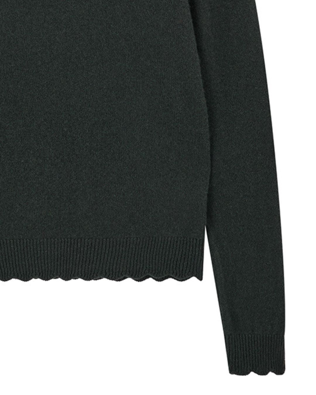 Jumper 1234 Crochet Edge Roll Collar - Breen