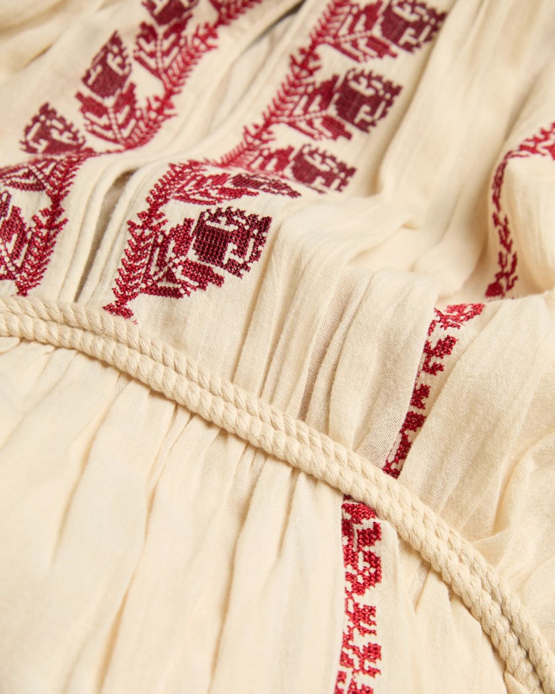 Marant Etoile Liviane Dress in Beige, Red