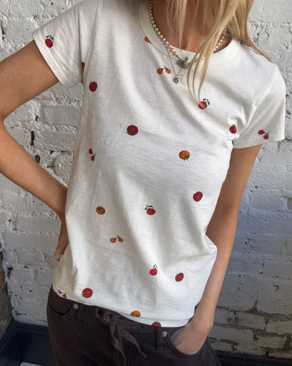 Rag & Bone All Over Baby Tomatoes Tee - Ecru