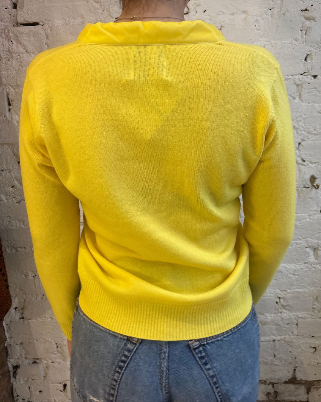 Jumper 1234 Velvet Little Cardigan in Maize