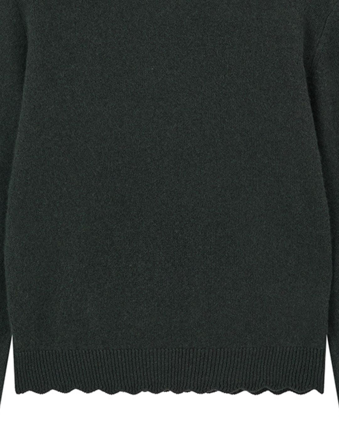 Jumper 1234 Crochet Edge Roll Collar - Breen