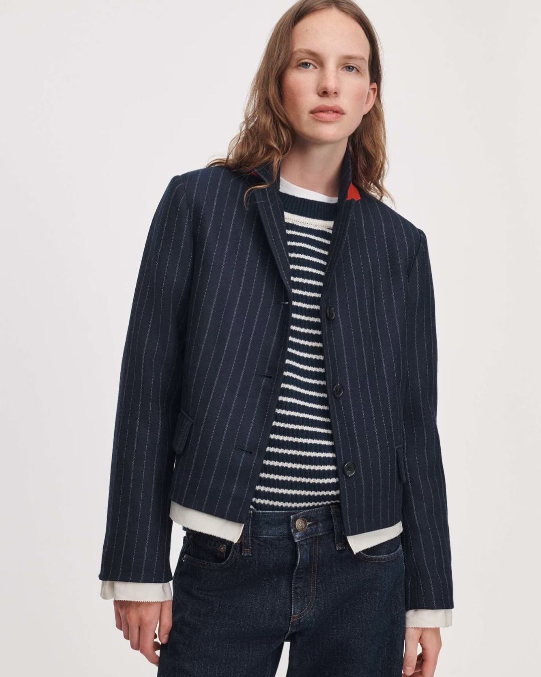 Rag & Bone Lawrence Cropped Blazer - Navy Multi