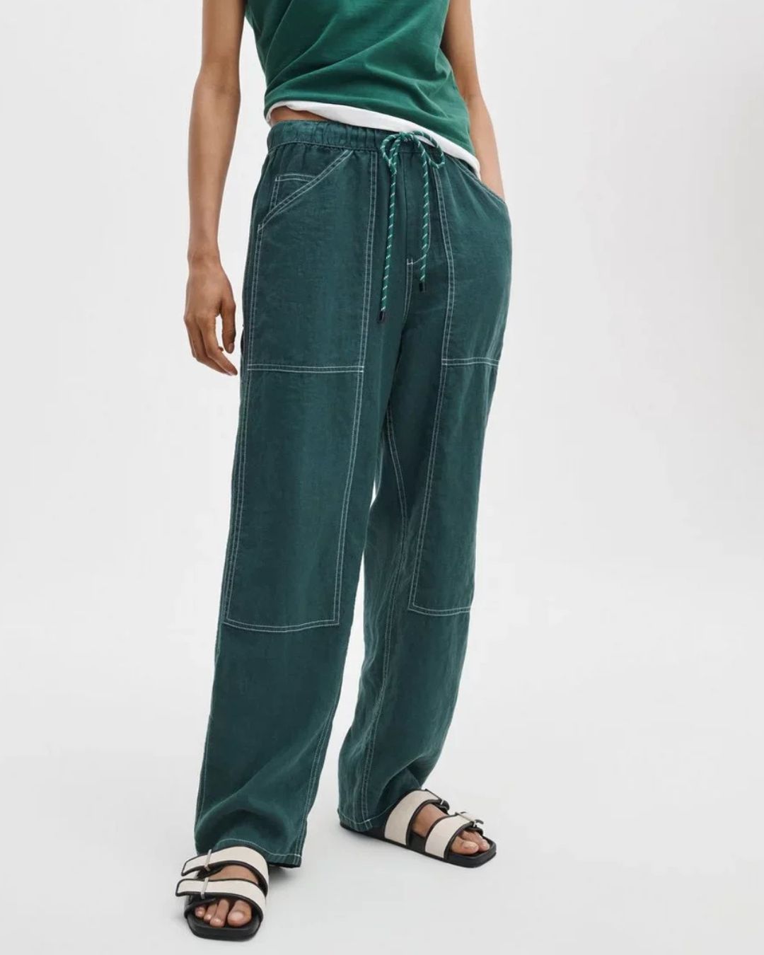 Rag & Bone Atlas Linen Pant - Forest