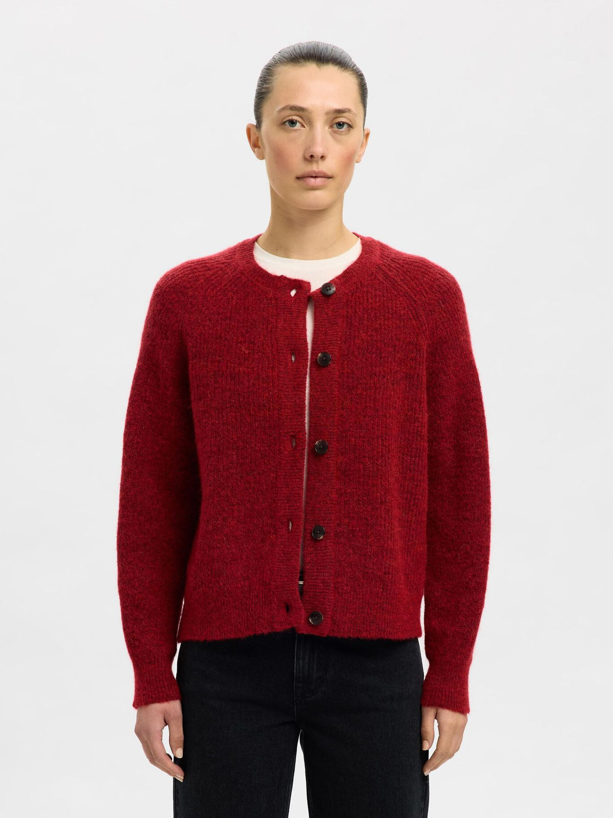 SELECTED Lulu Knit Jumper in Equestrian Red