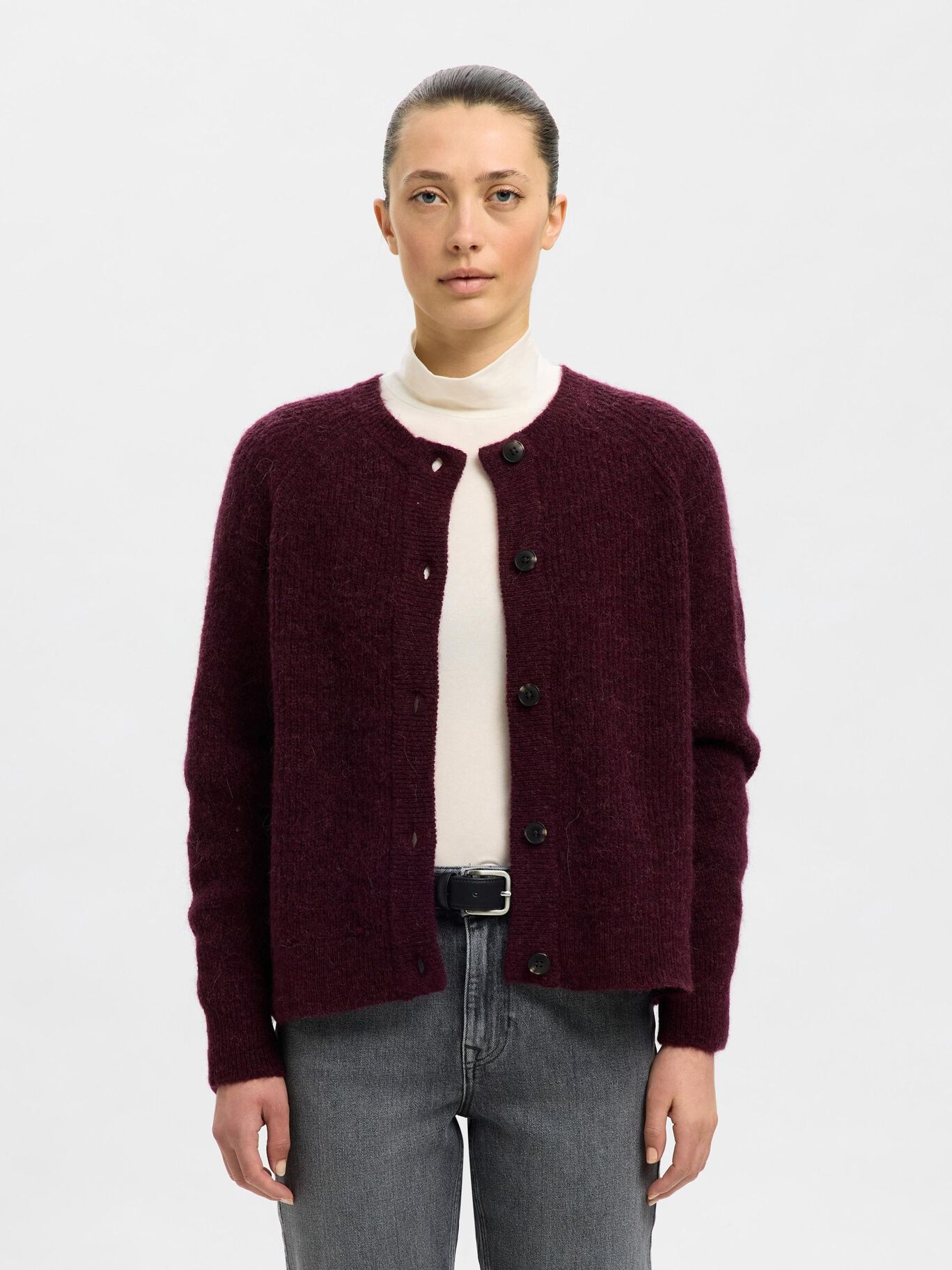 SELECTED Lulu LS Knit Cardi in Fig