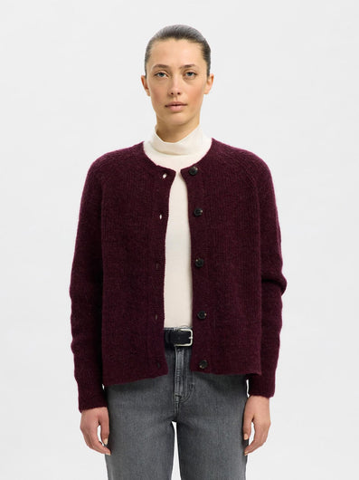 SELECTED Lulu LS Knit Cardi in Fig
