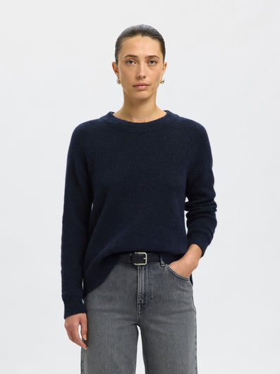 SELECTED Lulu Knit Jumper in Dark Sapphire
